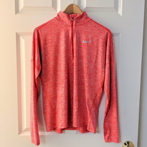 Nike Tops - NWOT Nike Dri Fit Half Zip pink orange